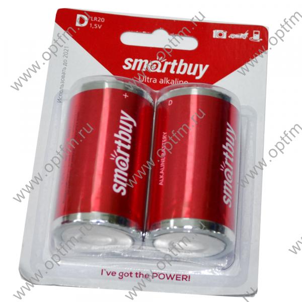 Батарейка алкалиновая SmartBuy D LR20 (блистер/2шт)