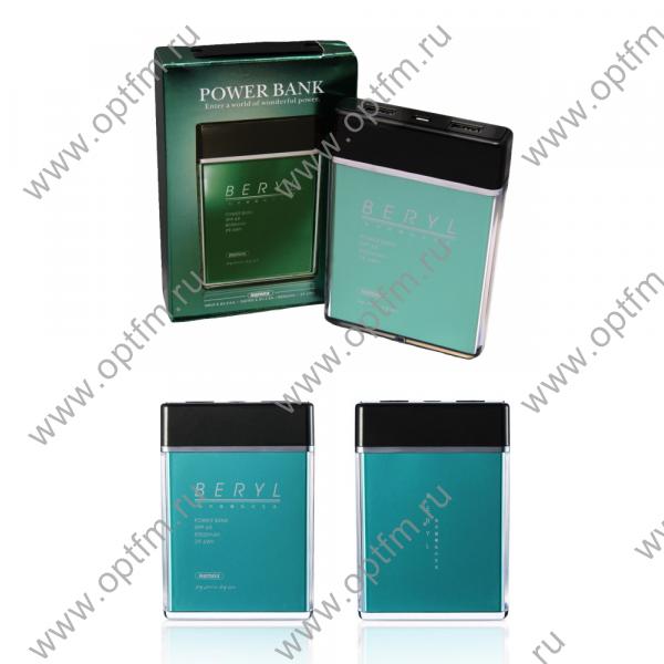 Аккумулятор внешний 8000mA REMAX Beryl RPP-69 (2 USB выхода 2,0A/2,0A) зеленый