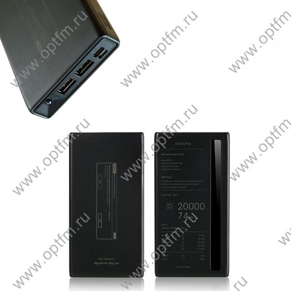 Аккумулятор внешний 20000mA REMAX Linon RPP-73 (2 USB выхода 2,0A/2,0A/Вход MicroUSB, Вход Type C) черный