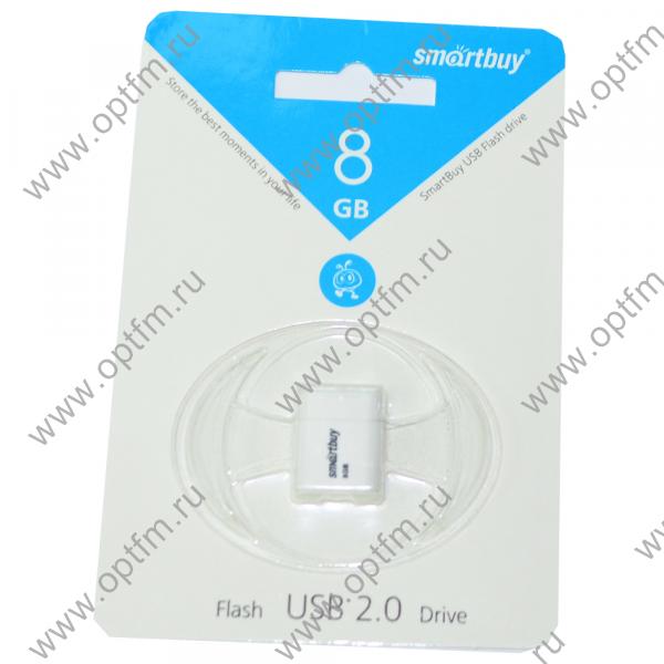 8GB USB 2.0 Flash Drive SmartBuy Lara белый (SB8GBLara-W)