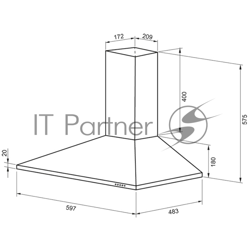 Вытяжка кухонная KRONA CORNELIA 600 white PB белый