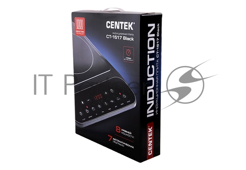 Плитка индукционная Centek CT-1517 Black <2000Вт> 8 настр. мощности, 7 программ, таймер, LED-дисплей