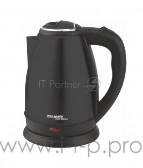 Чайник электрический WILLMARK WEK-1808SS (1.8л, поворот на 360 градусов, корп. из нерж. стали)Черный