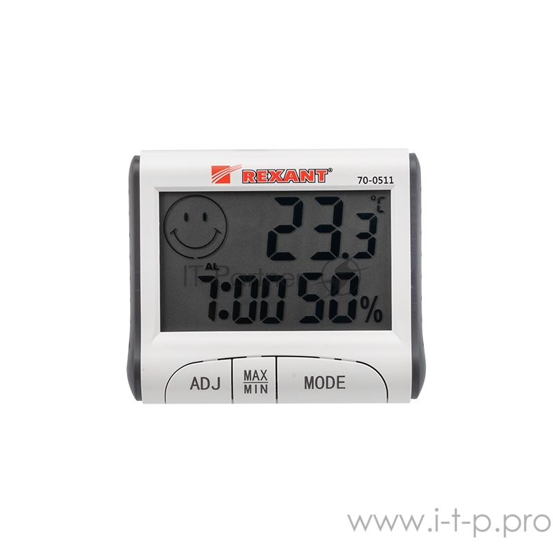 Метеостанции REXANT RM-011 70-0511 {Термогигрометр комнатный с часами и функцией будильника}