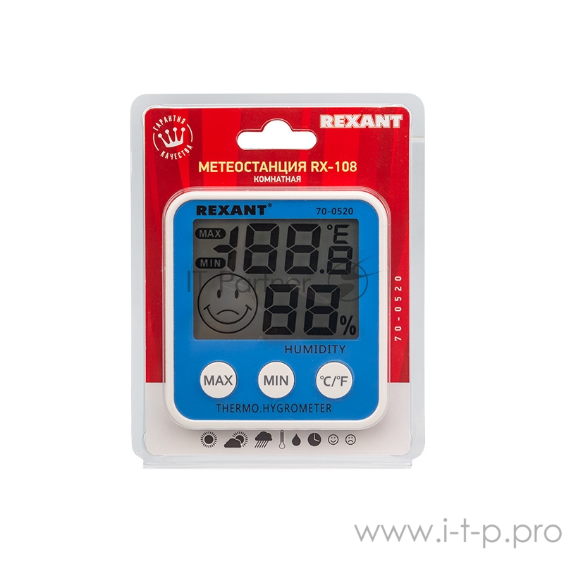Метеостанции REXANT RX-108 70-0520 {Метеостанция комнатная}