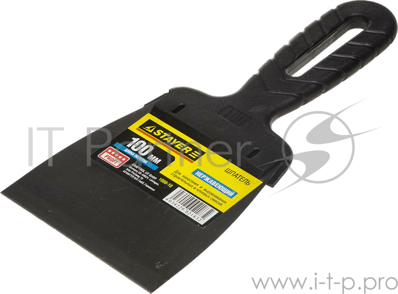 Шпатель STAYER PROFESSIONAL фасадный нержавеющий, с пластмассовой ручкой, 100мм1008-10