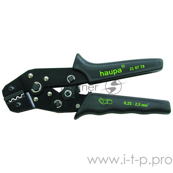 Пресс-клещи HAUPA 210779 для неизолир. сжим. кабельных наконечников, 1.25-6мм2