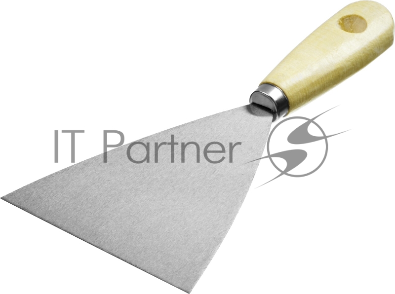 Шпатель стальной 100 мм, деревянная ручка, MIRAX