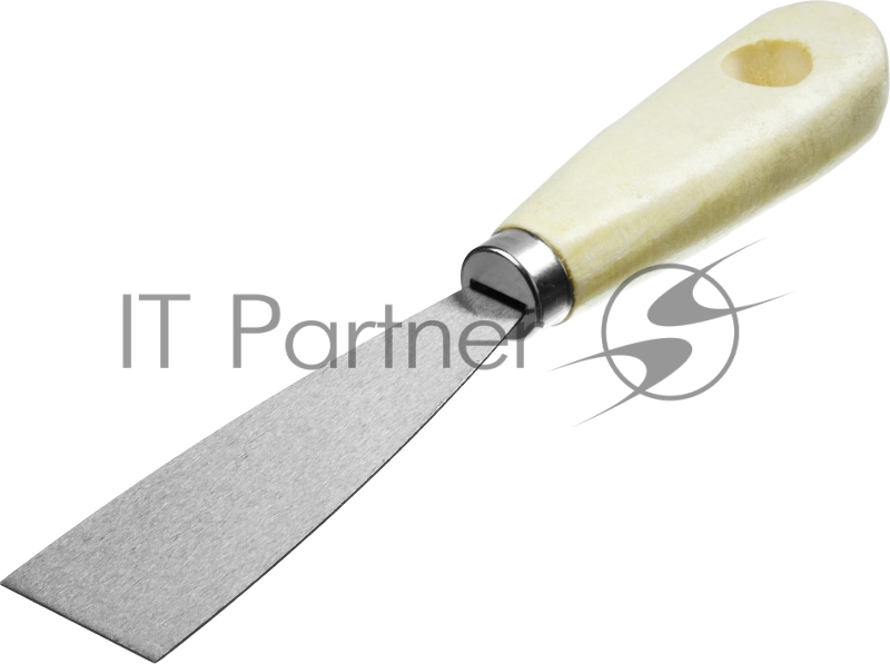 Шпатель стальной 30 мм, деревянная ручка, MIRAX