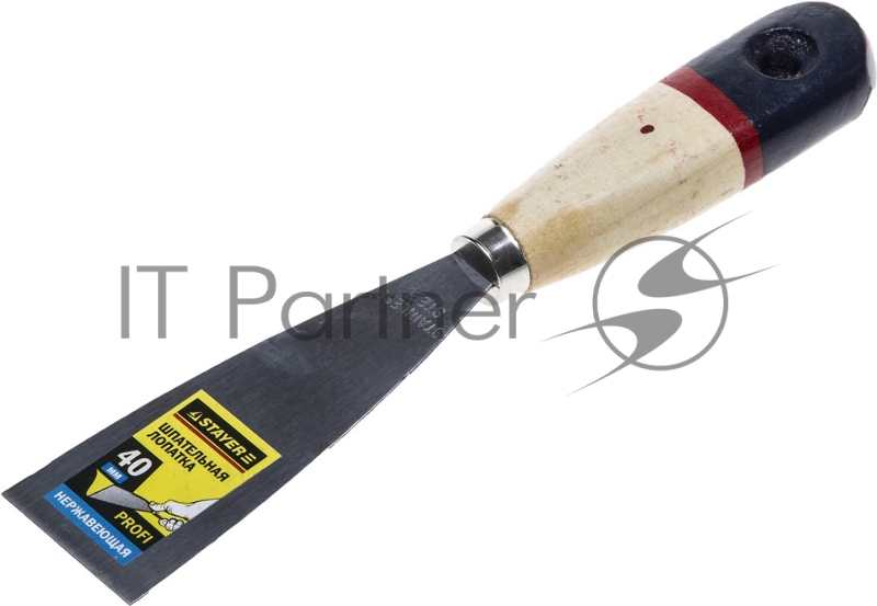 Шпательная лопатка STAYER PROFI c нержавеющим полотном, деревянная ручка, 40мм