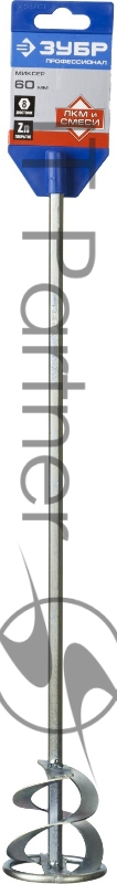 Миксер ЗУБР ПРОФЕССИОНАЛ для красок, шестигранный хвостовик, оцинкованный, на подвеске, 60х400мм