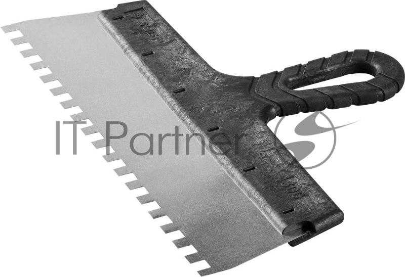 Шпатель ЗУБР МАСТЕР ФАСАДНЫЙ, нержавеющее полотно, 300мм, зуб 8х8мм