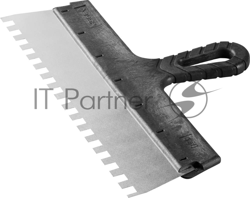 Шпатель ЗУБР МАСТЕР ФАСАДНЫЙ, нержавеющее полотно, 350мм, зуб 10х10мм