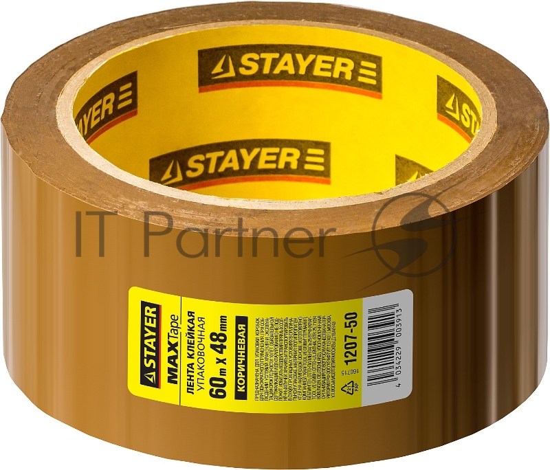 Ленты клеящие, пленки, сетки Лента STAYER MASTER клеящая, коричневая, толщина 45 мк, 48мм х 60м 1207-50