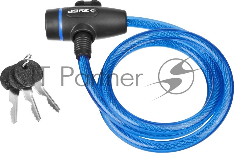 Хозтовары Замок ЗУБР ПРОФЕССИОНАЛ, тросовый, 3 ключа в комплекте, длина троса 1200мм, d 10мм 37261-120