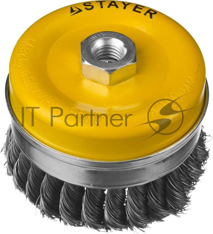 Кордщетка STAYER PROFESSIONAL 35137-100 чашечная усиленная М14 плетёная 0.5мм d100мм