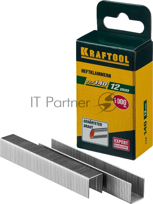 Скобы для степлера KRAFTOOL 12 мм плоские тип 140, 1000 шт