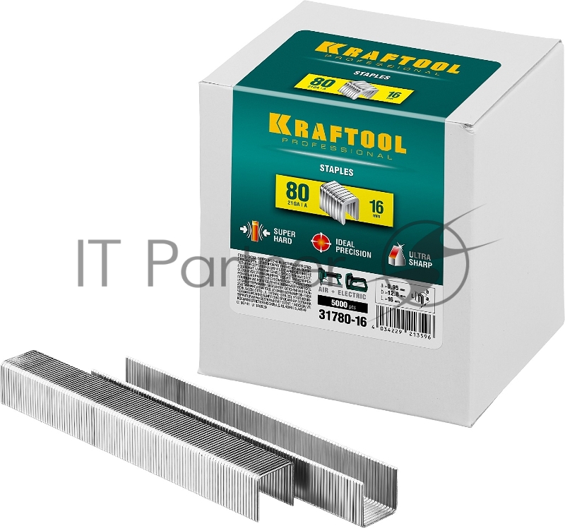 Скобы для степлера KRAFTOOL 16 мм тип 80, 5000 шт