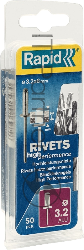 Заклепка из алюминия RAPID d3.2 х 8 мм, 50 шт
