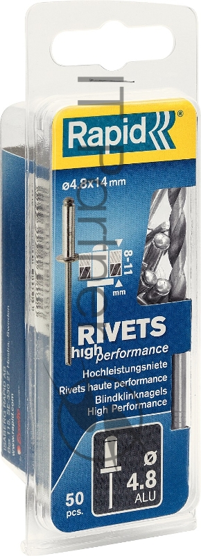 Заклепка из алюминия RAPID d4.8x14мм, 50 шт