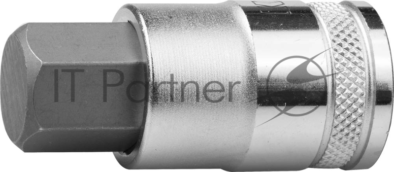 Торцовая бита-головка KRAFTOOL INDUSTRIE QUALITAT, материал S2, HEX, сатинированная, 1/2, H17