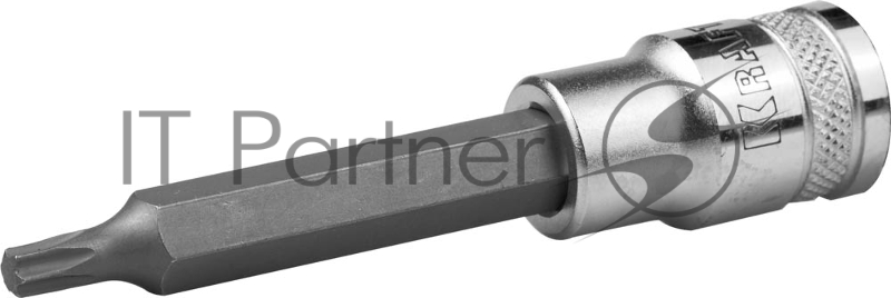 Торцовая бита-головка KRAFTOOL INDUSTRIE QUALITAT, удлиненная, материал S2, TORX, сатинированная, 1/2, Т27
