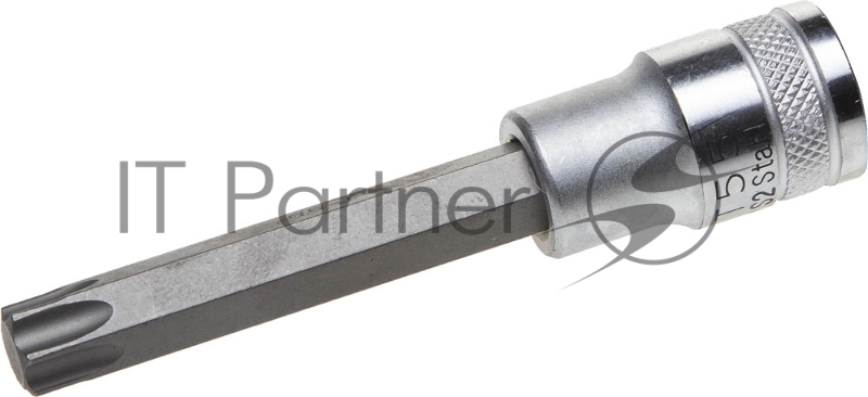 Торцовая бита-головка KRAFTOOL INDUSTRIE QUALITAT, удлиненная, материал S2, TORX, сатинированная, 1/2, Т55