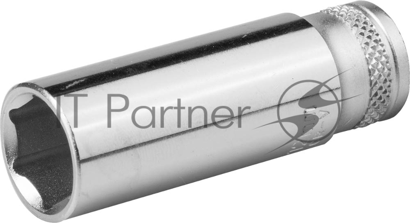 Торцовая головка KRAFTOOL INDUSTRIE QUALITAT, удлиненная, Cr-V, FLANK, хромосатинированная, 1/4, 10 мм