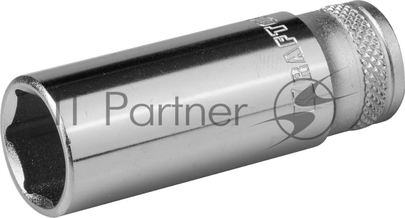 Торцовая головка KRAFTOOL INDUSTRIE QUALITAT, удлиненная, Cr-V, FLANK, хромосатинированная, 1/4, 13 мм