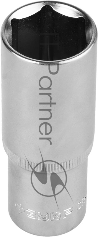 Головка торцовая ЗУБР МАСТЕР (1/2), удлиненная, Cr-V, FLANK, хроматированное покрытие, 17мм