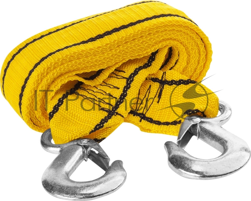 Трос буксировочный STAYER STANDARD, 2 крюка, сумка, 4м, 5т