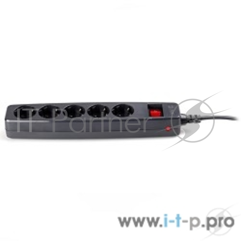 Бытовые удлинители ЭРА SF-5es-2m-B черный {Сет.фильтр с заземл, 3x1 мм2, со шт, с выкл, 5гн, 2м, кор}