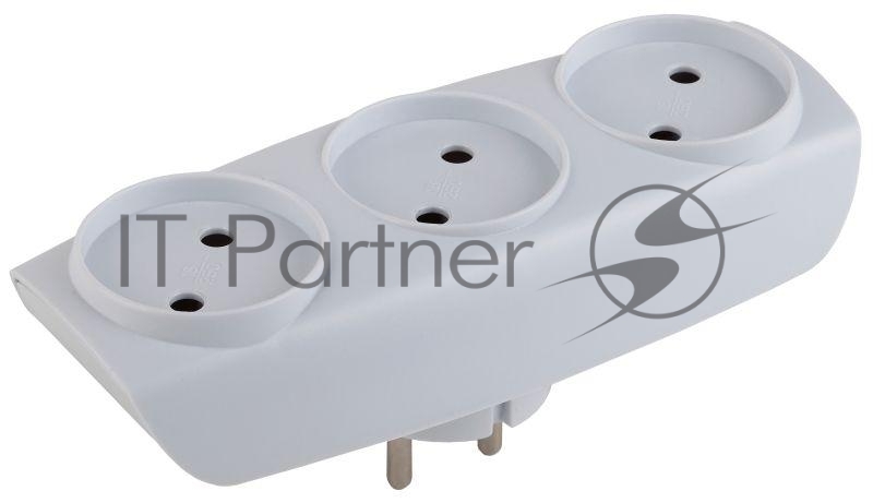 Бытовые удлинители ЭРА SP-3-W белый {Тройник 3гн, без заземл.}