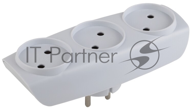 Бытовые удлинители ЭРА SP-3-W белый {Тройник 3гн, без заземл.}