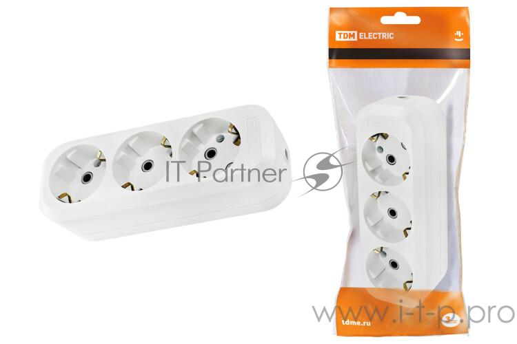 Колодка ТДМ SQ1806-0013 розеточная 3 гнезда 2п+3 16а