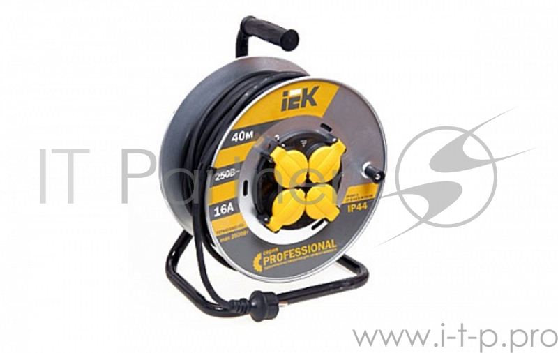 Удлинитель ИЭК УК50 Industrial на катушке 4гнезда с/з 50м (ПВС 3х1,5) с термозащитой