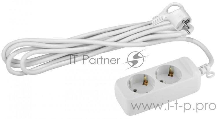 Удлинитель ЭРА Б0023153 UX-2e-3m с заземлением 2 гнезда 3 м {ABS-пластик, 3х0,75 мм2}