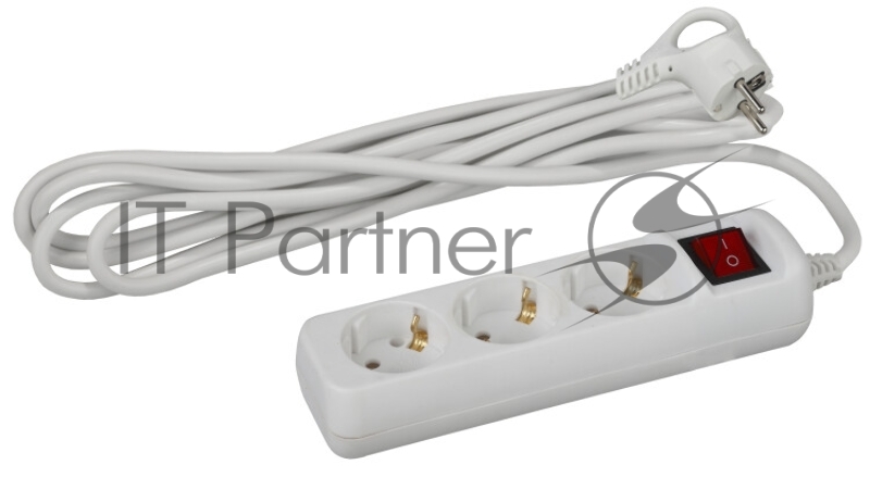 Удлинитель ЭРА Б0028379 U-3es-5m-3x1 с заземлением с выключателем 3 гнезда 5 м {полипропилен, 3х1 мм2}