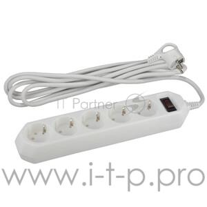 Сетевой фильтр Эра Б0019738 USF-5es-5m-W (белый) с заземл, 3x0,75мм2, с выкл, 5гн, 5м {защита от короткого замыкания, от перегрузки, от импульсных помех}