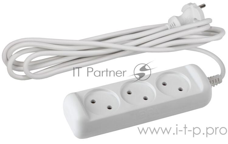 Удлинитель ЭРА Б0028357 U-3-7m-2x1 без заземления 3 гнезда 7 м {полипропилен, 2х1 мм2}