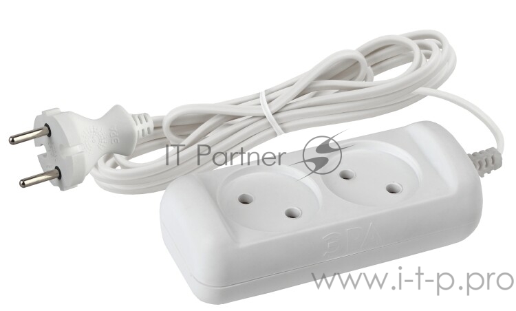 Удлинитель ЭРА Б0023149 UX-2-5m без заземления 2 гнезда 5 м {ABS-пластик, 2х0.75 мм2}