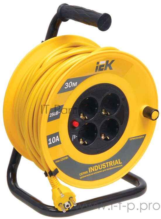 Катушка Iek WKP14-10-04-30 УК30 с т/з 4 места 2 Р + P Е /30м 3х1,0 мм2 Industrial