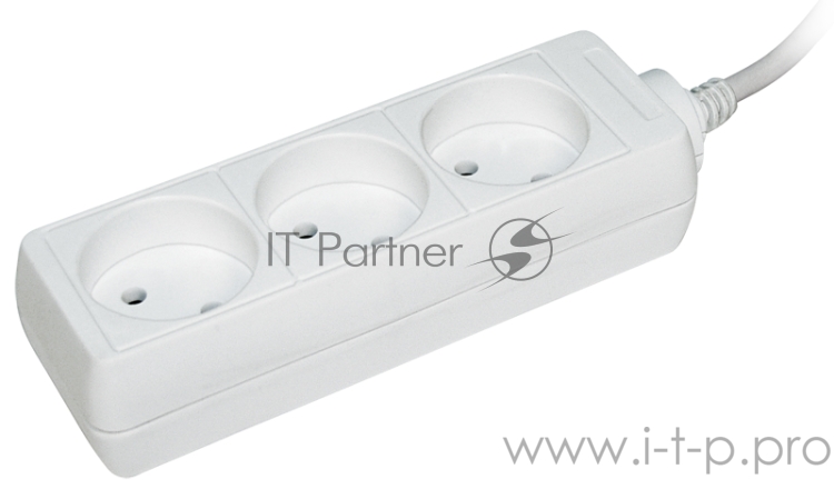 Удлинитель Iek WYP10-06-03-01-N У3 3 места 2Р/1,5 метра 2х0.75мм2 10А/250В IEK