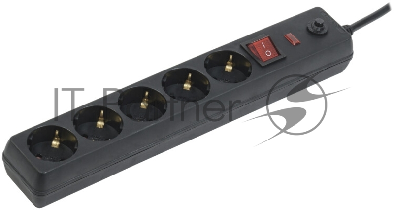 Iek WFP10-16-05-05-ZK-K02 Сетевой фильтр СФ-05К-выкл. 16А 5 мест 5м 3х1мм2 черный