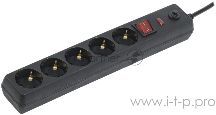 Iek WFP10-16-05-03-ZK-K02 Сетевой фильтр СФ-05К-выкл. 16А 5 мест 3м 3х1мм2 черный