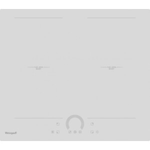 Индукционная варочная панель Weissgauff, 60 см,стеклокерамика Vitro Ceramic, сенсорное+слайдерное управление, FLEX ZONE, индикация степени нагрева, таймер, блокировка от детей, белая