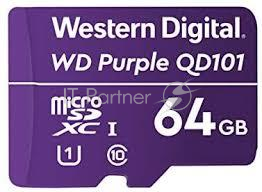 Карта памяти WD Purple Surveillance MicroSDXC WDD064G1P0A 64ГБ Class 10 для видеонаблюдения