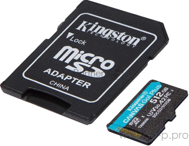 Флеш карта microSDXC 512Gb Class10 Kingston SDCG3/512GB Canvas Go! Plus + adapter