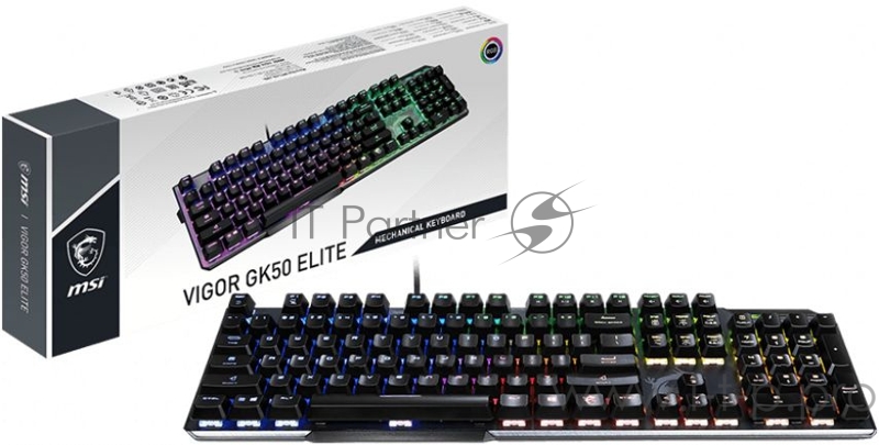 Клавиатура MSI GK50 ELITE RU механическая черный USB Multimedia for gamer LED