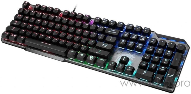 Клавиатура MSI GK50 ELITE RU механическая черный USB Multimedia for gamer LED